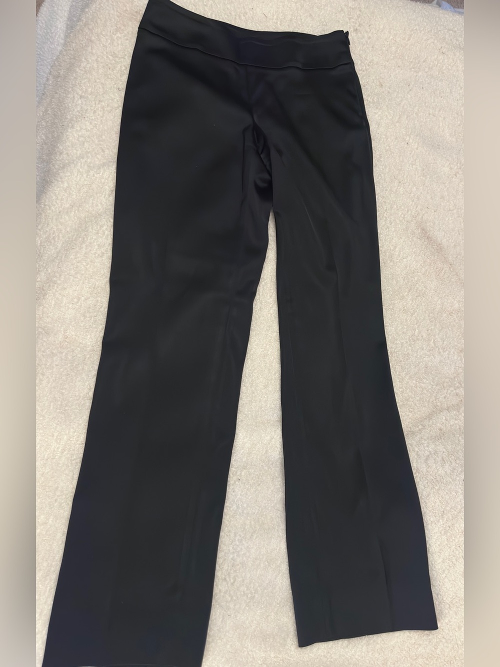 White House Black Market Black Satin Boot-Cut Dress Pants Small Petite